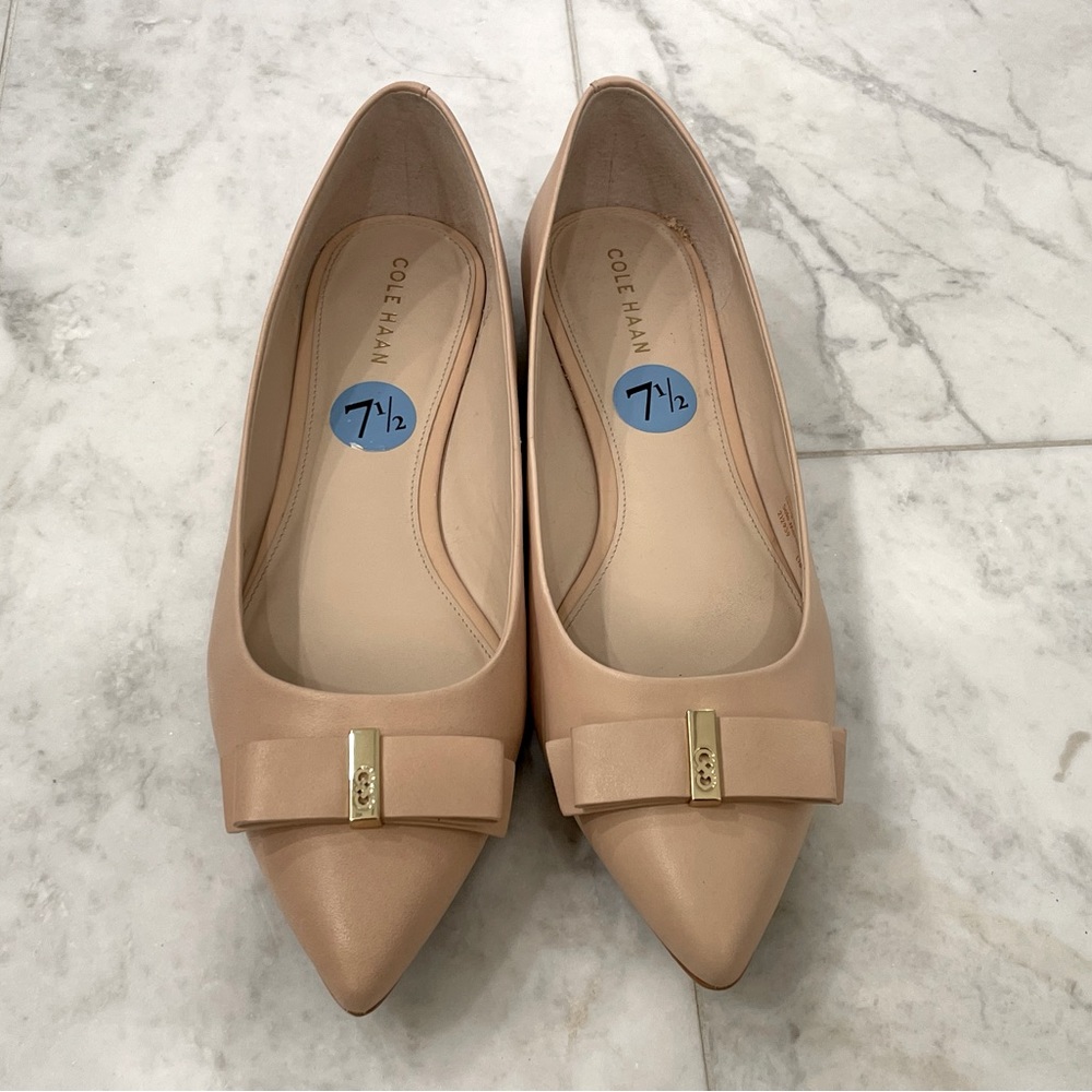 Cole Haan Nude Bow flats